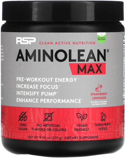 RSP Nutrition 아미노린 Max 딸기 레몬에이드 9.85 oz (279 g), 1개, 279g - 쿠팡
