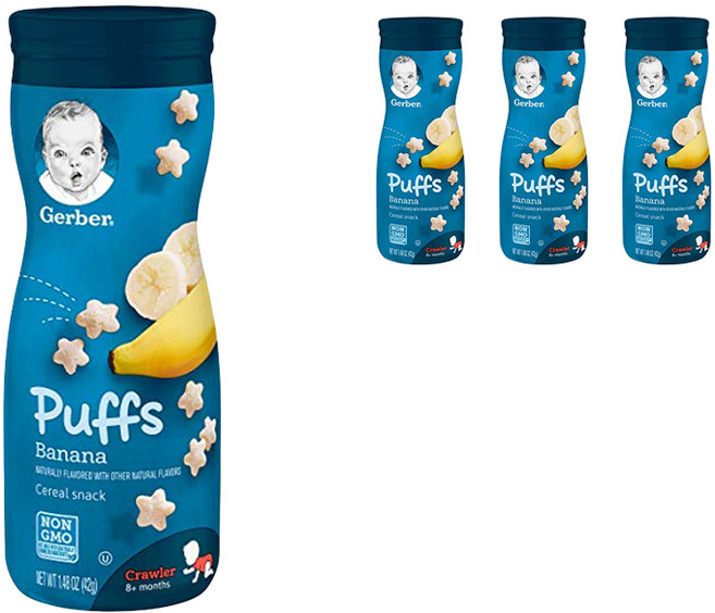 거버 퍼프 시리얼 스낵 42g, 4개, 바나나 (Banana)