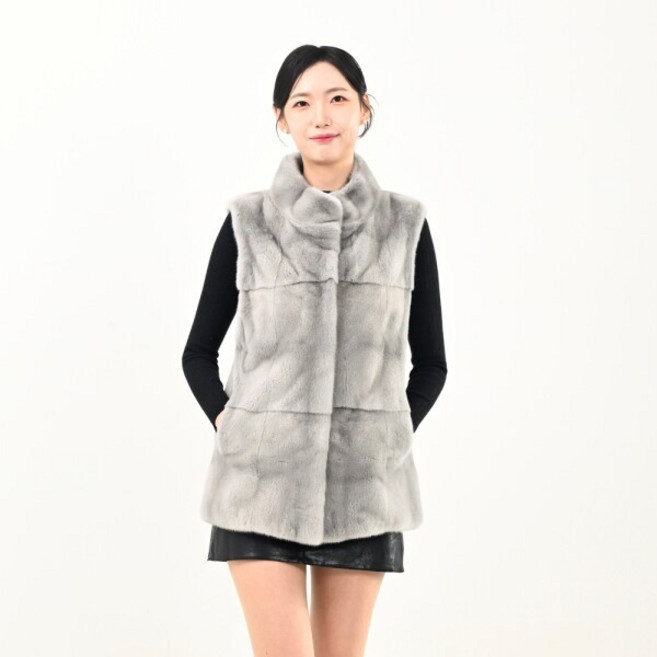 [우진모피] (WJ) 코펜하겐 퍼 휘메일 사파이어 차이나 밍크베스트 국내생산 본사직영