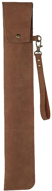 Zeyuan 드럼스틱 가방 드럼스틱 케이스 휴대용 보호 용품 드럼스틱 슬리브 클럽 여행용 가정용 연주용 드럼스틱, 갈색, PU 가죽