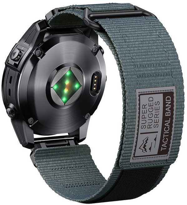 ibits XJ-20h Garmin Fenix7 6X 魔術貼尼龍錶帶 透氣運動腕帶 26mm, 藏青, 1個