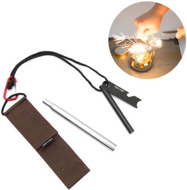 탑앤탑 파이어 마스터 세트 T1203121 부싯돌 부시크래프트 불장난 BBQ 숯불 모닥불, 1개