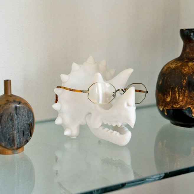 덜튼 스켈레톤 트리케라톱스 헤드 티렉스 안경 거치대 안경보관 펜거치대 펜꽂이, 2개