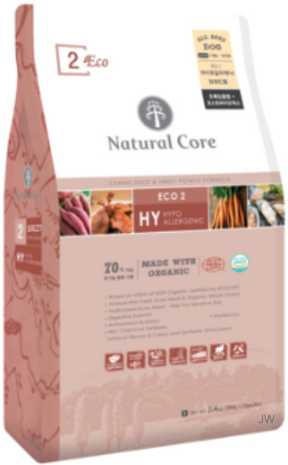 네츄럴코어 전연령 강아지 에코2 하이포알러제닉 건식사료 작은입자, 가수분해 오리, 2.4kg, 2개