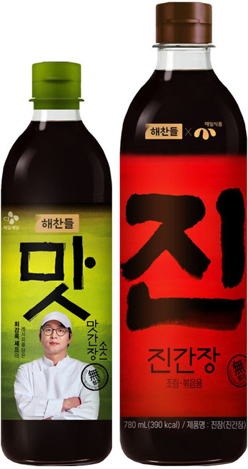 해찬들 맛간장 + 진장(진간장), 1세트, 1.23L