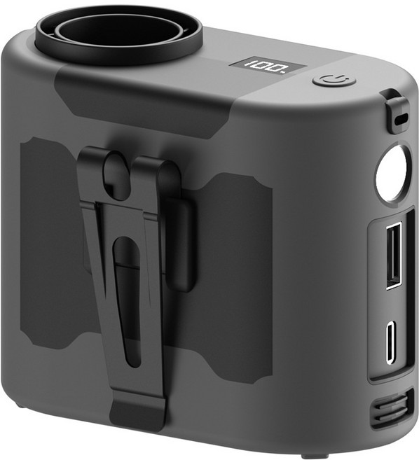 掛腰風扇高轉速戶外露營長續航隨身便攜腰間製冷掛脖風扇, 1個, 灰色:95*80*50mm