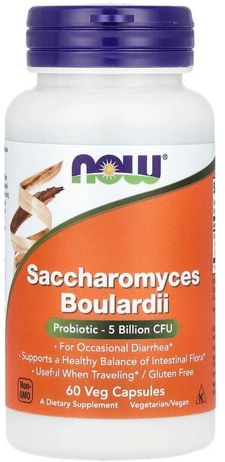 NOW Foods 사카로미세스 보울라디 프로바이오틱 50억CFU 베지 캡슐 60정 NOW-02934, 1개 - 쿠팡