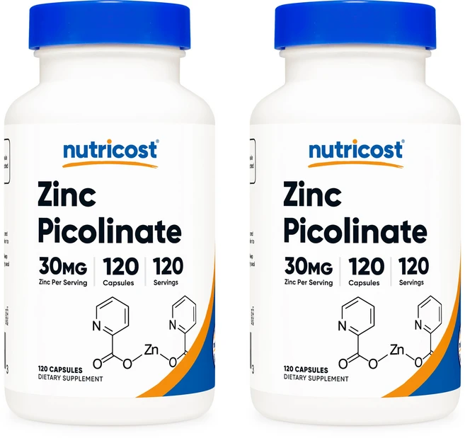 뉴트리코스트 징크 아연 피콜리네이트 30mg 120캡슐 2병, 120정, 2개 - 쿠팡