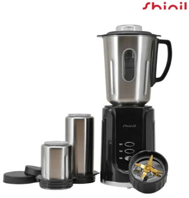 국내생산 티타늄 코팅 칼날 신일 스테인레스 믹서기 1.5L, 블랙