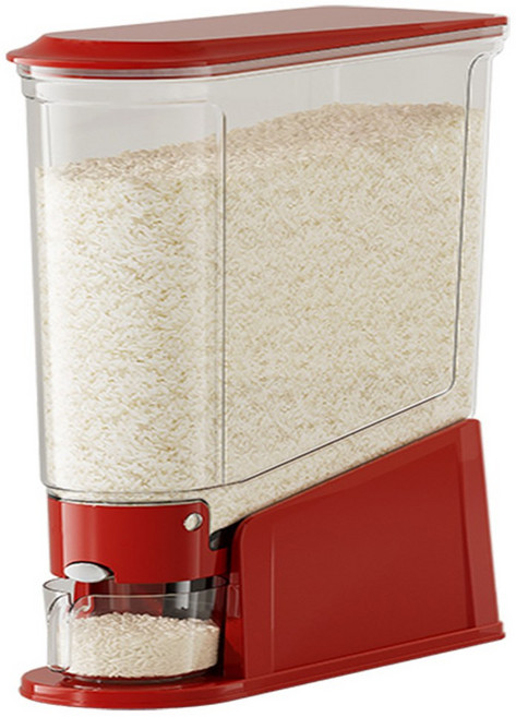 YEAAYE 틈새형 원터치 쌀통, 1개, 레드