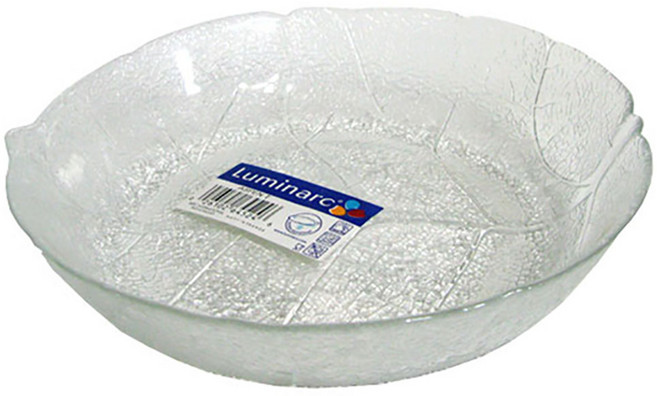 루미낙 나뭇잎 스프접시 내열유리 전자렌지사용, 1개, 투명