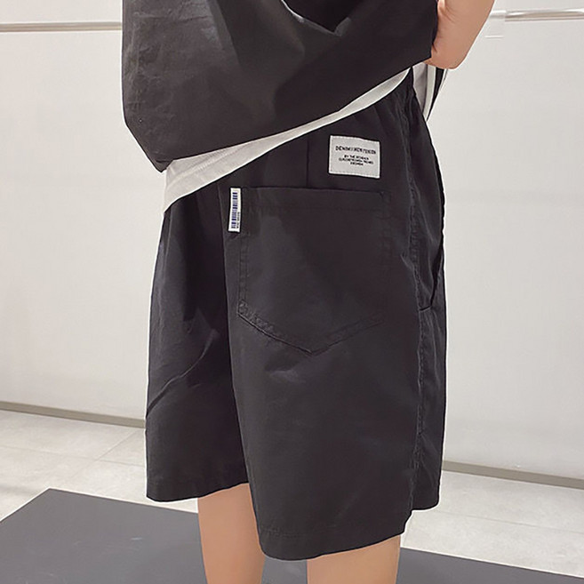 UPPERCUT 아동 와이드 면반바지 초등학생 가벼운 반바지 여름 밴딩바지 주니어 코튼 숏팬츠 남녀공용 버뮤다팬츠