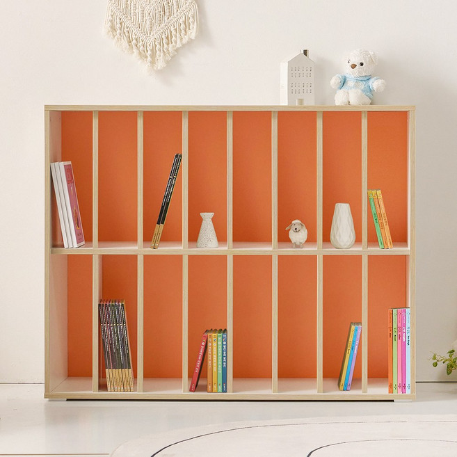힘찬리빙 하스 1000 2단 유아 교구장 아기 책꽂이 어린이집 책장, 하스 1000 2단 책장(캐럿)