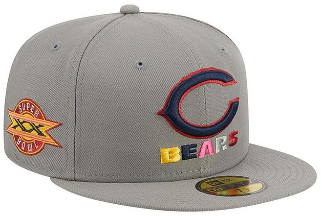 New Era 블랙 프라이데이 남성용 그레이 시카고 베어스 컬러 팩 59FIFTY 피티드 모자