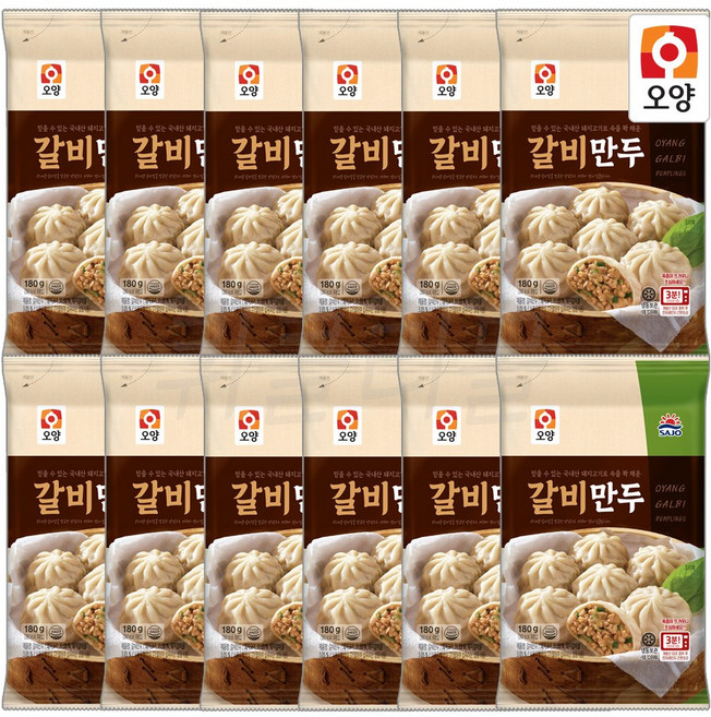 기타 사조오양 포자만두 갈비맛 전자렌지용 만두, 180g, 12개