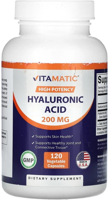 건강챙기세요 Vitamatic 고효능 히알루론산 200mg 베지 캡슐 120정 백살까지오래오래, Vitamatic고효능히알루론산200mg베지캡슐120정, 1개 - 쿠팡