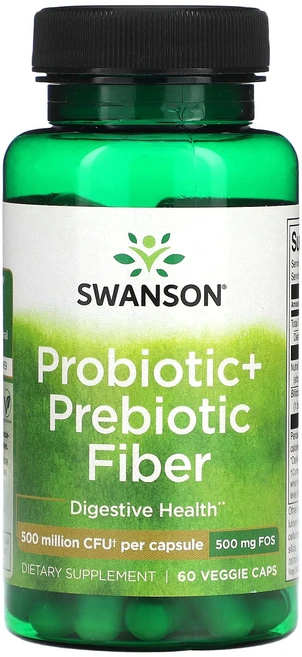 Swanson 프로바이오틱 + 프리바이오틱 섬유소 5억CFU 베지 캡슐 60정, Swanson프로바이오틱프리바이오틱섬유소5억CFU베지캡, 1개 - 쿠팡