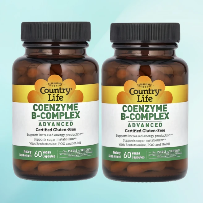 컨트리라이프 코엔자임 B-컴플렉스 어드밴스드 베지테리안 캡슐, 2개, 60정 - 쿠팡