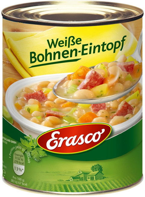 에라스코 화이트 빈 스튜 파인 살라미 베지테이블, 800g, 6개