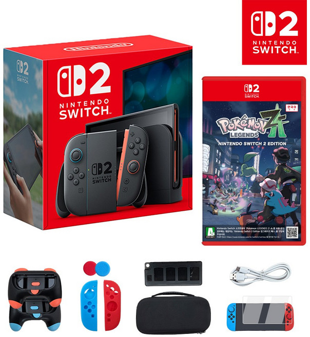 [온라인 공식판매처 에스엠퓨처스] 닌텐도 스위치2 일반판+포켓몬 레전드 ZA 스위치2 에디션+NS2용 액세서리, (S2)스위치 일반판+(S2)레전드 ZA+풀악세