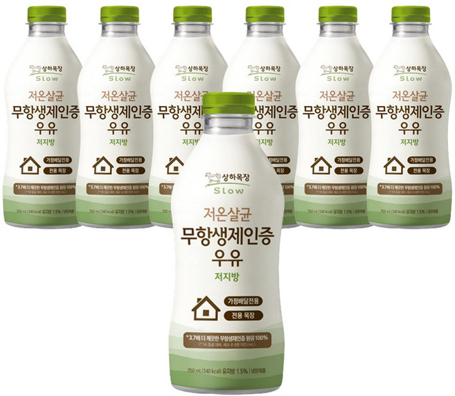 매일 상하목장 무항생제 저온살균 저지방 우유 750mlx6개 아이스박스 배송, 6개, 750ml