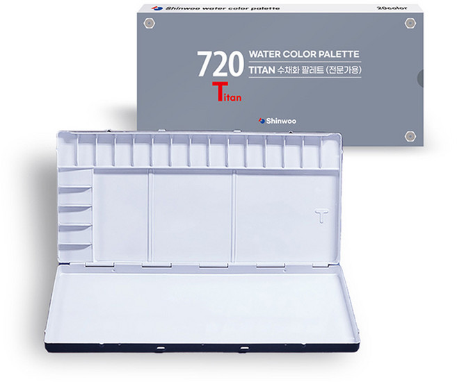 신우 타이탄 전문가용 수채화 팔레트 720|730|745, 1개, 20칸, 1개