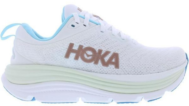 HOKA ONE 가비오타 5 여성 신발, 8, Frost/Rose Gold
