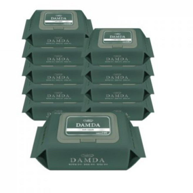 스타배송_담다 물티슈 캡형 100매 x 10개 / 안전한 일회용 티슈, 100매입