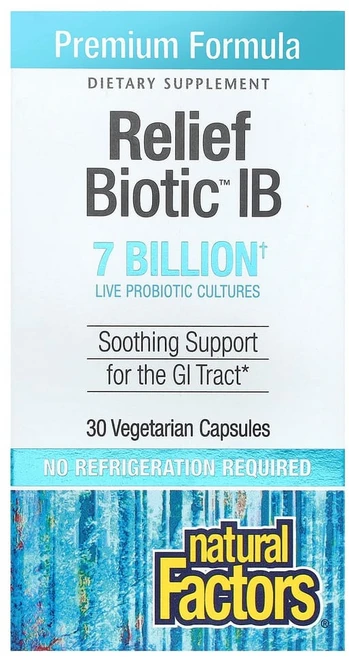 내추럴팩터스 ReliefBiotic IB 70억 유산균 30베지캡슐 고초균 락토 바실러스 람노서스 헬베티쿠스 서브틸리스 엔테로코커스 페시움, 1개, 30정 - 쿠팡