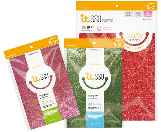 현진 A4 접착 글리터 시트, 5개, 406 녹색