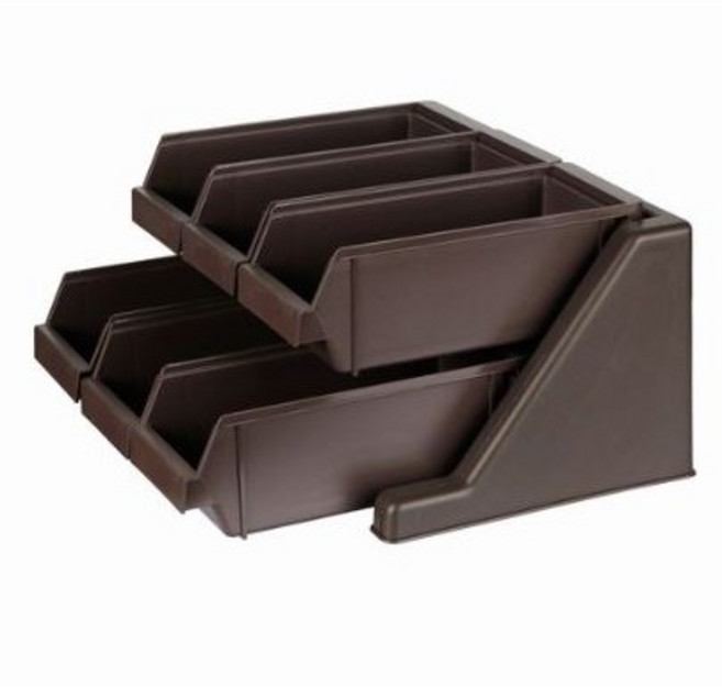 업소용 수저정리함 4구 6구 수저통 카페 포크 식기정리함, 6구분류통세트 브라운, 1개