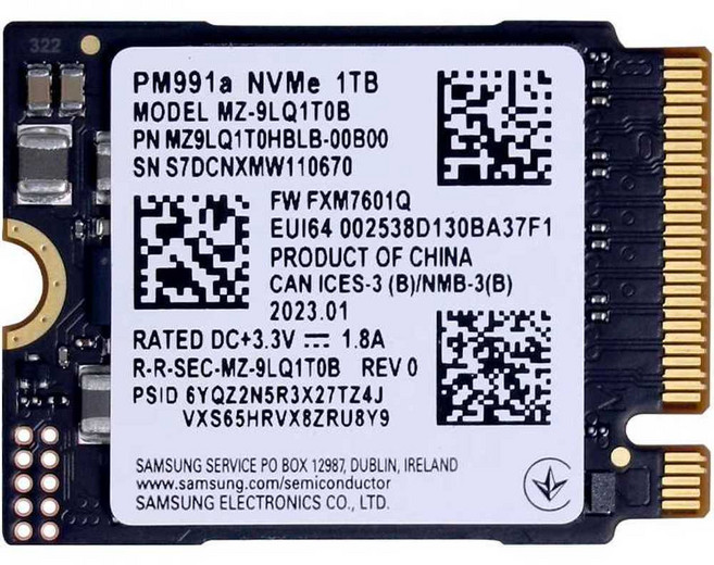 스팀덱 SSD 2230 bc711 PM991A SN740 BG5 1T 512G, 상세 페이지 참고, 1TB(스팀덱 에디션)