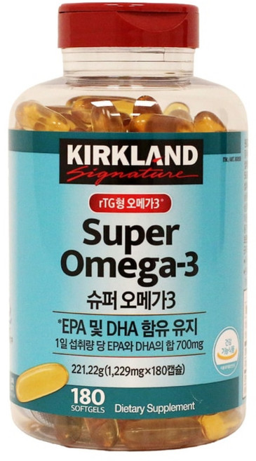 커클랜드 시그니춰 슈퍼 오메가 3 r-TG 180캡슐, 1정, 1개