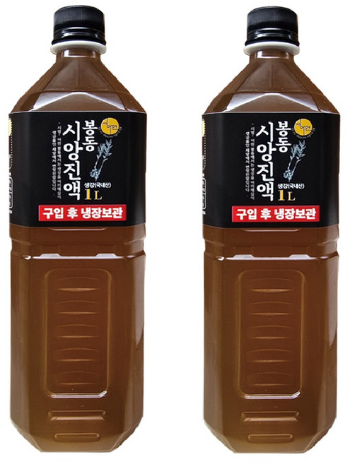 봉동 생강진액 국내산 100% 생강청 생강차 수제청, 2개, 1L, 30ml