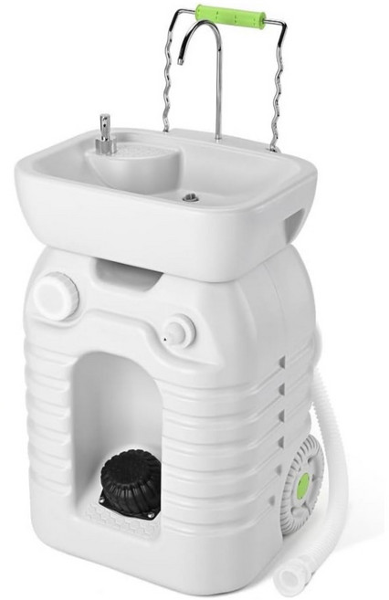 45리터 대용량 이동식 세면기 캠핑장 휴대용 야외 간이 싱크대, 세면기 본품, 1개, 그레이