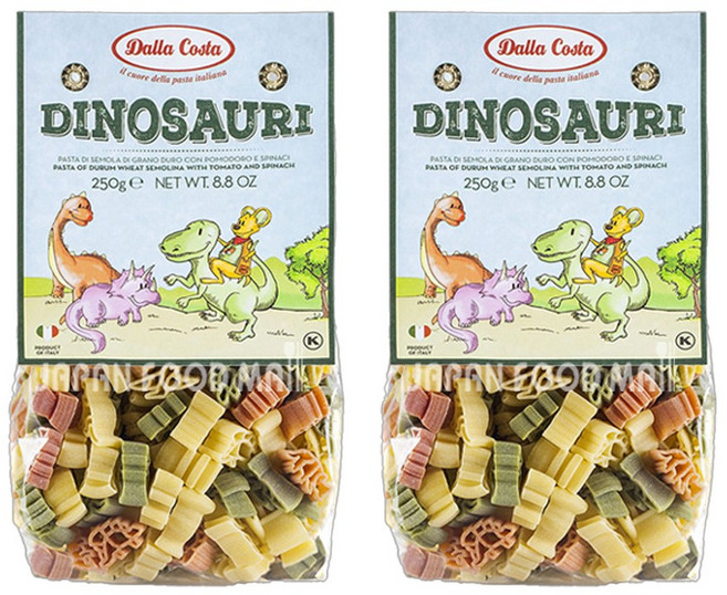 달라코스타 삼색 공룡 파스타, 2개, 250g