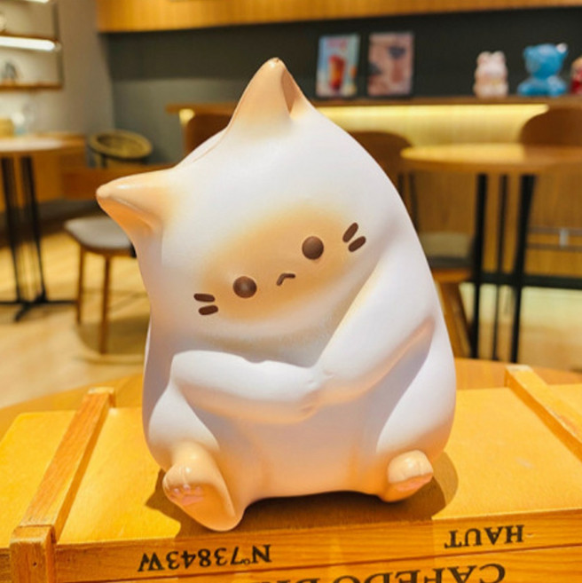 고양이 스퀴시 말랑이 장난감 귀여운 캐릭터 스트레스 해소 화이트