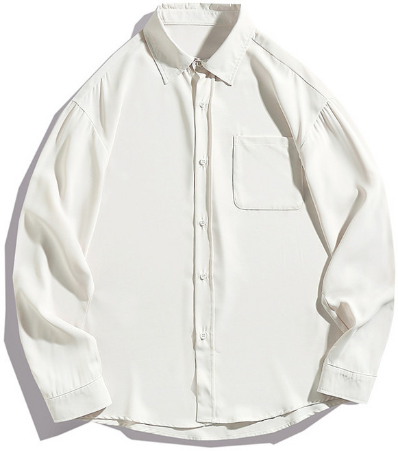 【垂感免燙】情侶襯衫 日系襯衫 寬鬆襯衫 長袖襯衫 男裝襯衫 女款襯衫 純色簡約 春季新品 通勤休閒百搭