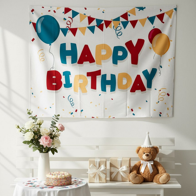 연지마켓 생일 파티 현수막 축하 가랜드, 03 미니가랜드 100*75