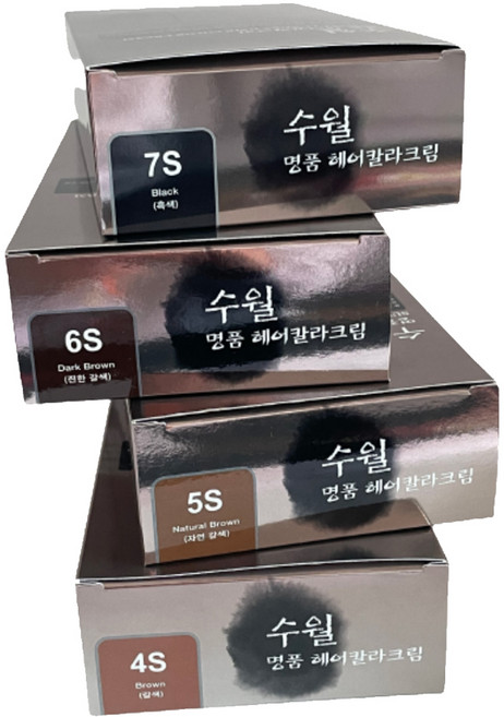 히솝 수월 명품 헤어 칼라크림 염색약, 5S 자연갈색, 1개
