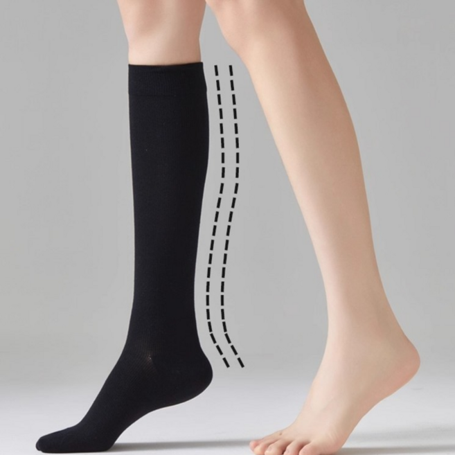 종아리 압박 유발 스타킹 스포츠 양말 니삭스 - 고탄력 러닝 골프 요가 간호사 승무원
