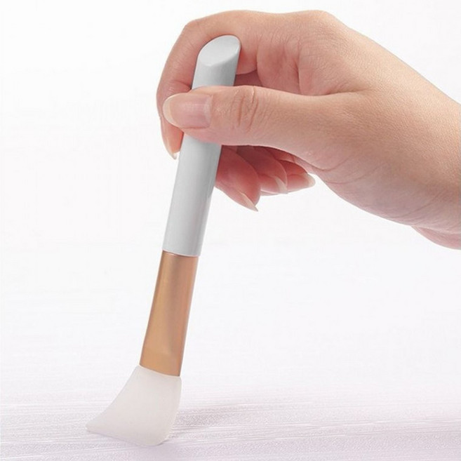 옆집샵 실리콘 팩 브러쉬 모델링 젤 화장품 주걱 로션 스파출라 위생적인 피부 케어, 1개, 실리콘브러쉬-일자형