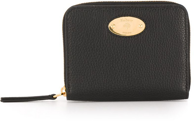 멀버리 로고 장식 지퍼 지갑