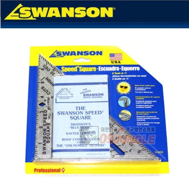 스완슨 목공용 삼각자 스피드스퀘어 7인치, 1개