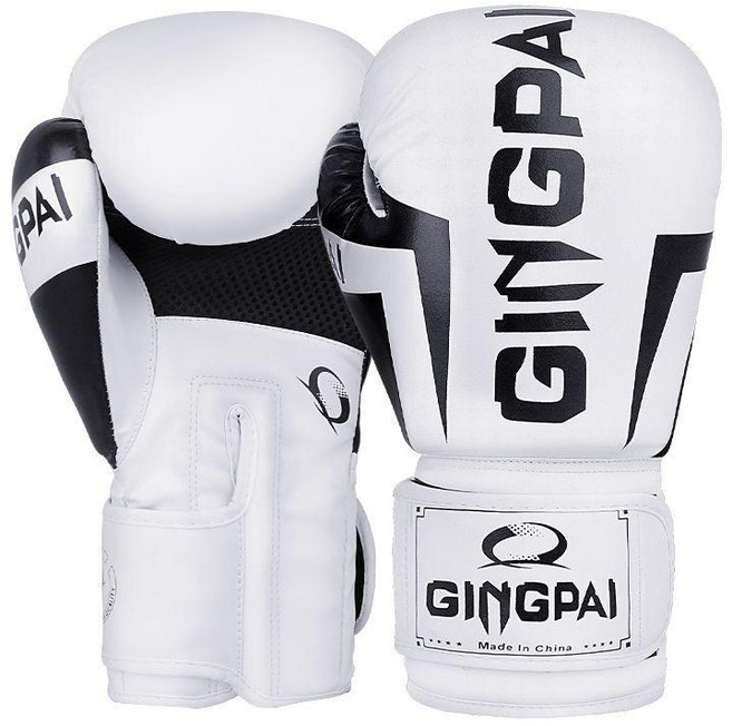 GINGPAI 拳擊手套, 1個, 1H白色,10oz, 白色