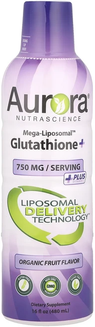 Aurora Nutrascience Mega-Liposomal™ 글루타치온+ 비타민C 함유 유기농 과일 맛 750mg 480ml(16fl oz), Aurora Nutrascience Mega-Li..., 1개, 480ml - 쿠팡