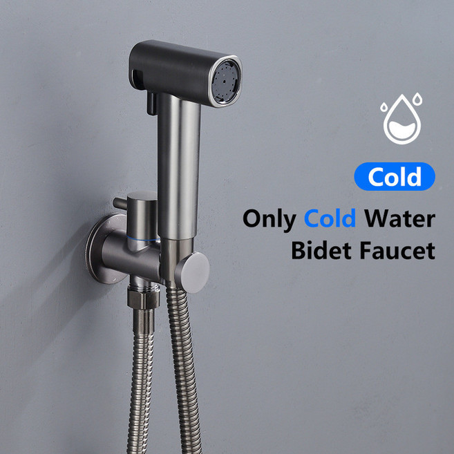 馬桶噴槍 衛生間 增壓 高壓噴頭 馬桶沖洗器, 槍灰不鏽鋼管套裝,多款組合, 1個