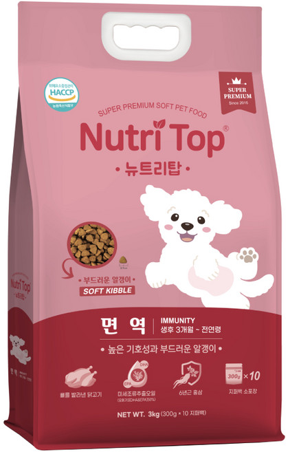 뉴트리탑 전연령 면역 소프트사료, 1개, 닭, 3kg