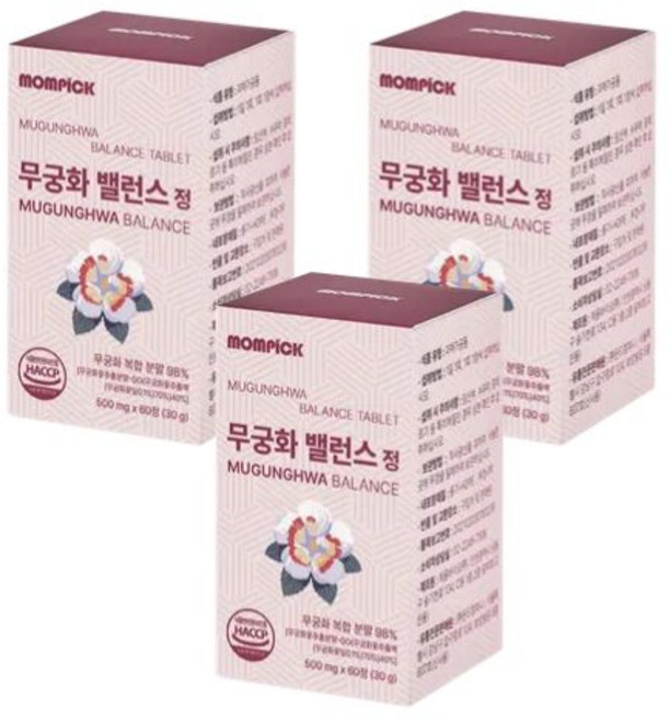 무궁 밸런스 무궁화 복합분말 무궁 화 핏 식약청 인증, 3개, 60회분