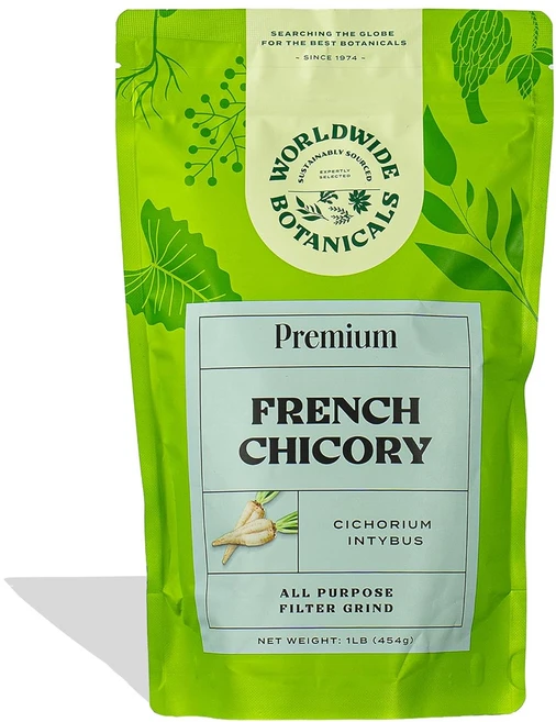Worldwide Botanicals French Chicory Root - Brew Li Worldwide Botanicals 프렌치 치커리 뿌리 - 커피처럼 양조 구운 치커리, 1개, 453.59g - 쿠팡